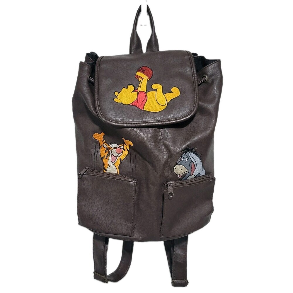 Disney Winnie the Pooh Tigger Eeyore Backpack Vintage Faux Leather Adjustable